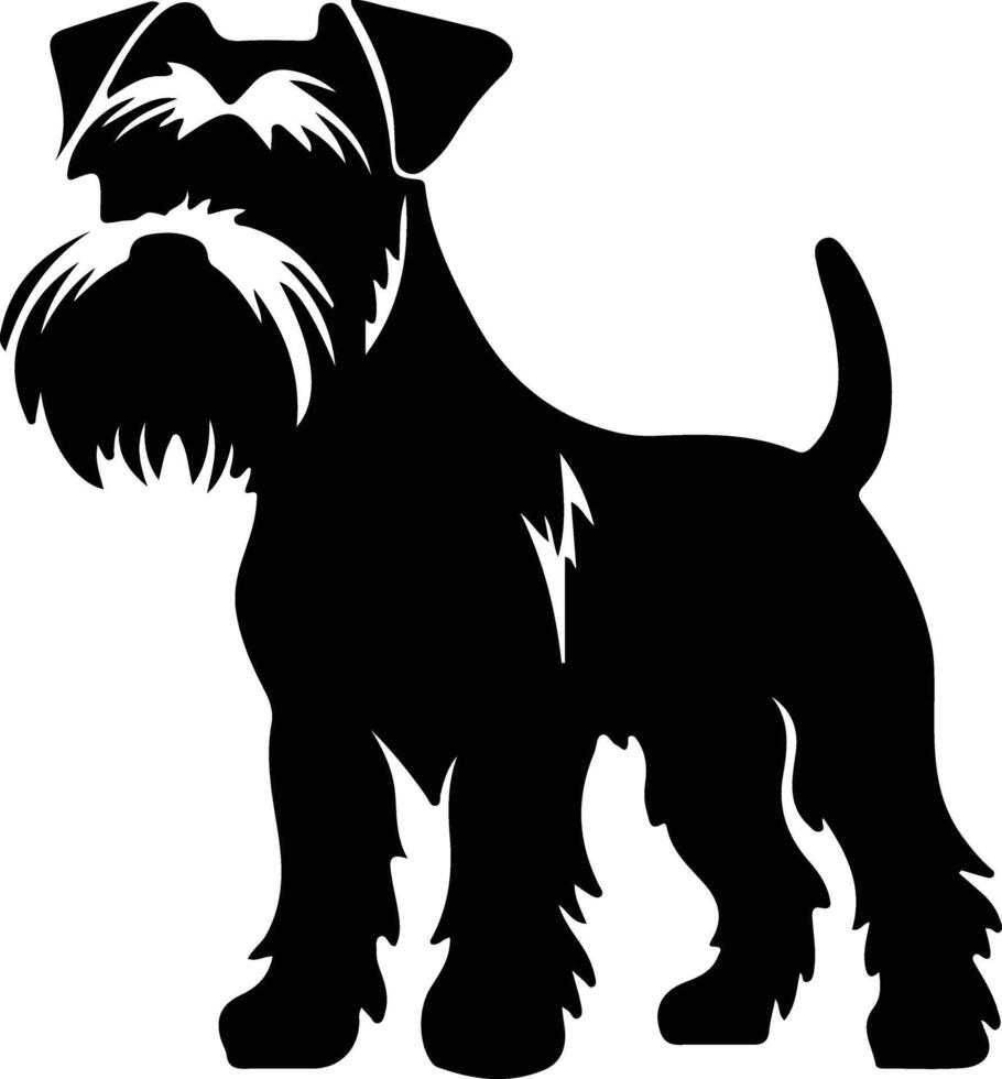 miniature schnauzer noir silhouette vecteur