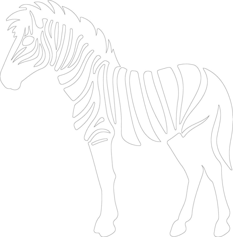 quagga contour silhouette vecteur