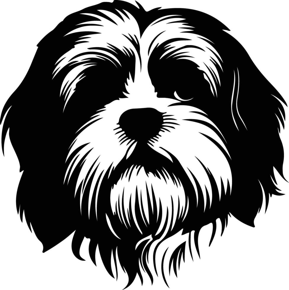 shih tzu silhouette portrait vecteur