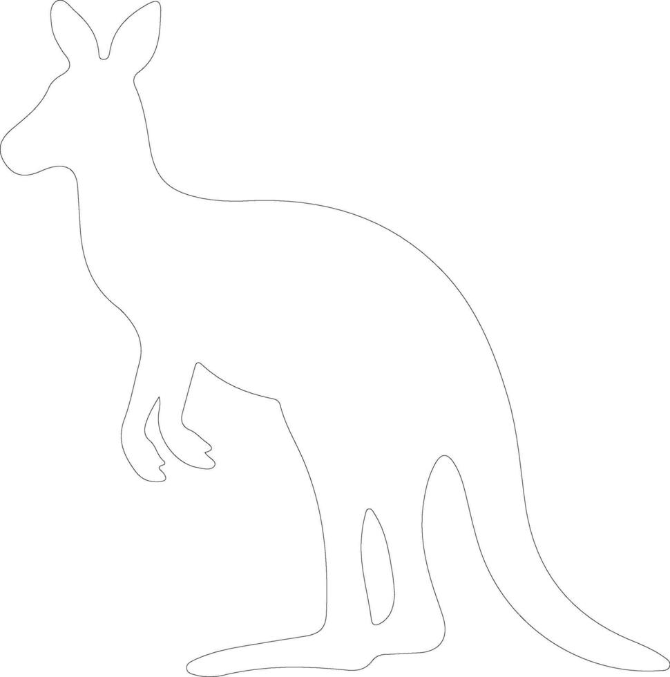 kangourou contour silhouette vecteur