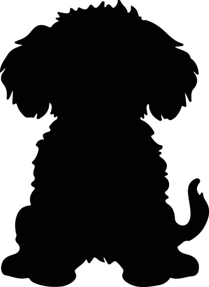 bichon frise noir silhouette vecteur