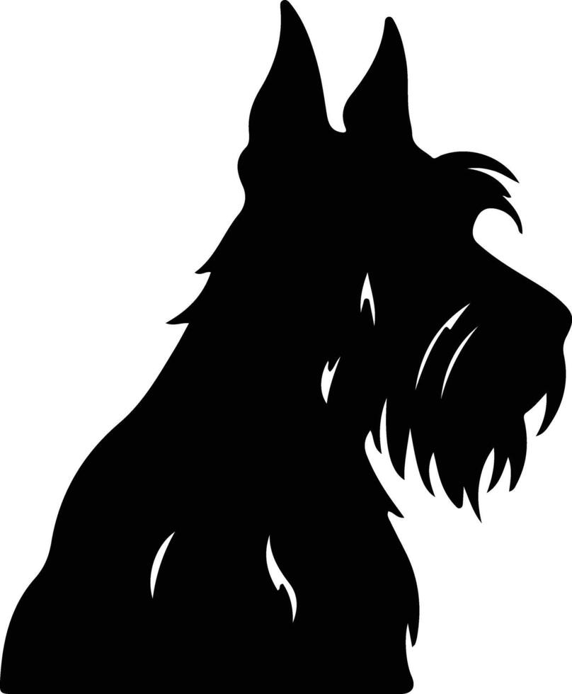 Écossais terrier noir silhouette vecteur