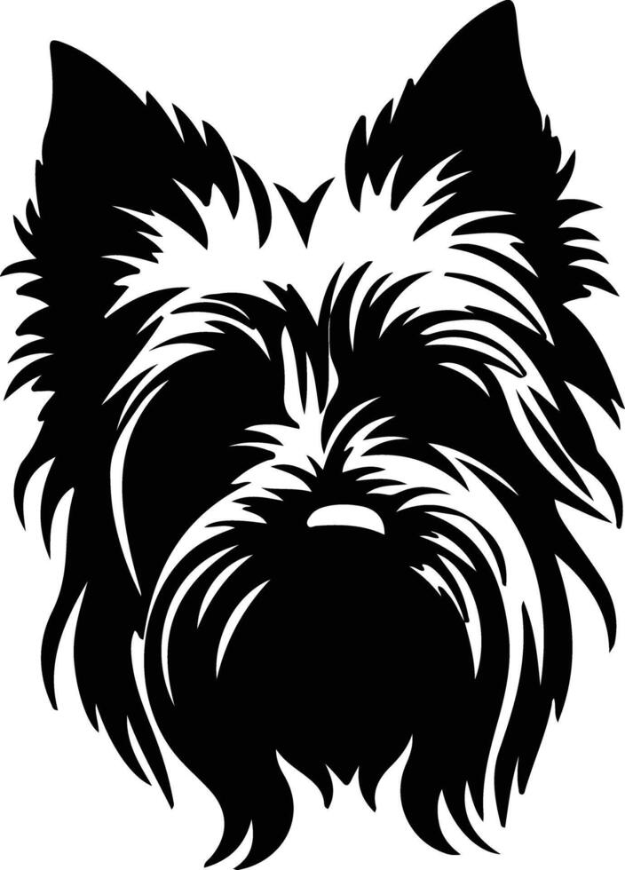 Skye terrier silhouette portrait vecteur