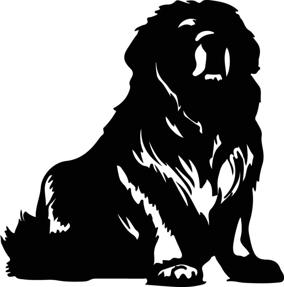 Tibétain mastiff noir silhouette vecteur