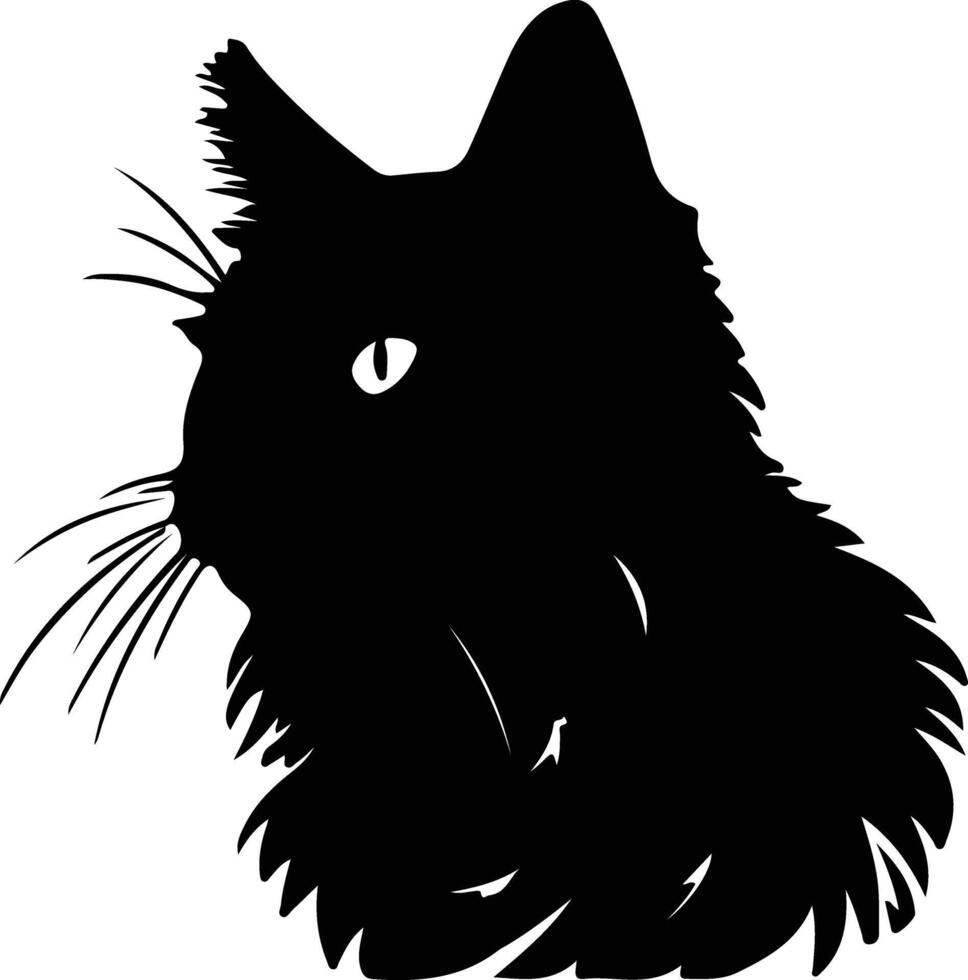 Selkirk Rex chat silhouette portrait vecteur