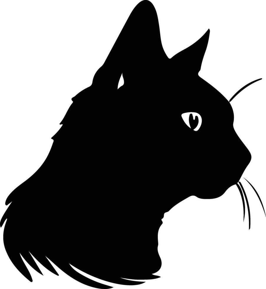 russe bleu chat silhouette portrait vecteur