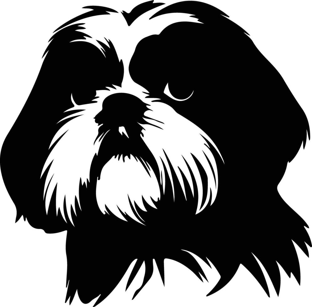 shih tzu silhouette portrait vecteur