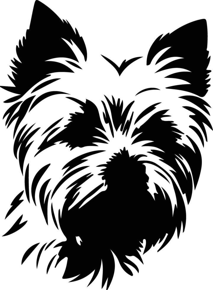 norwich terrier silhouette portrait vecteur