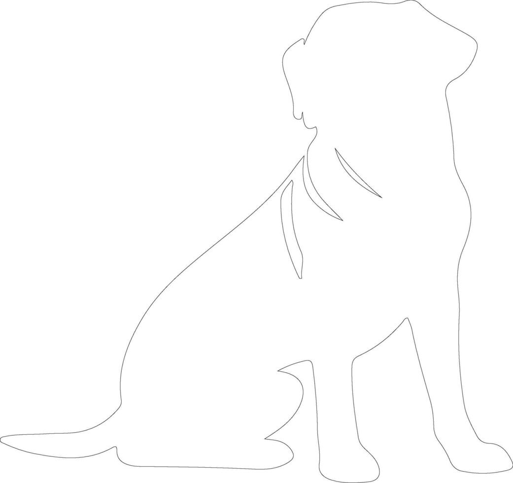 Labrador retriever contour silhouette vecteur