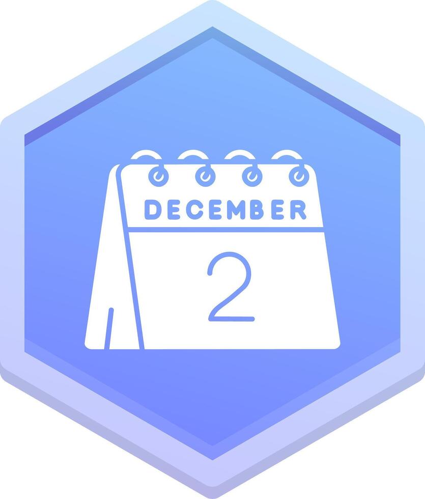 2e de décembre polygone icône vecteur