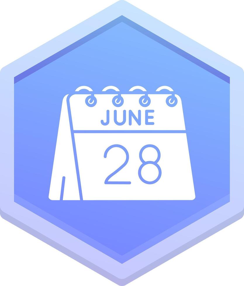 28e de juin polygone icône vecteur