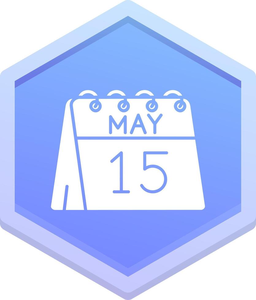 15e de mai polygone icône vecteur