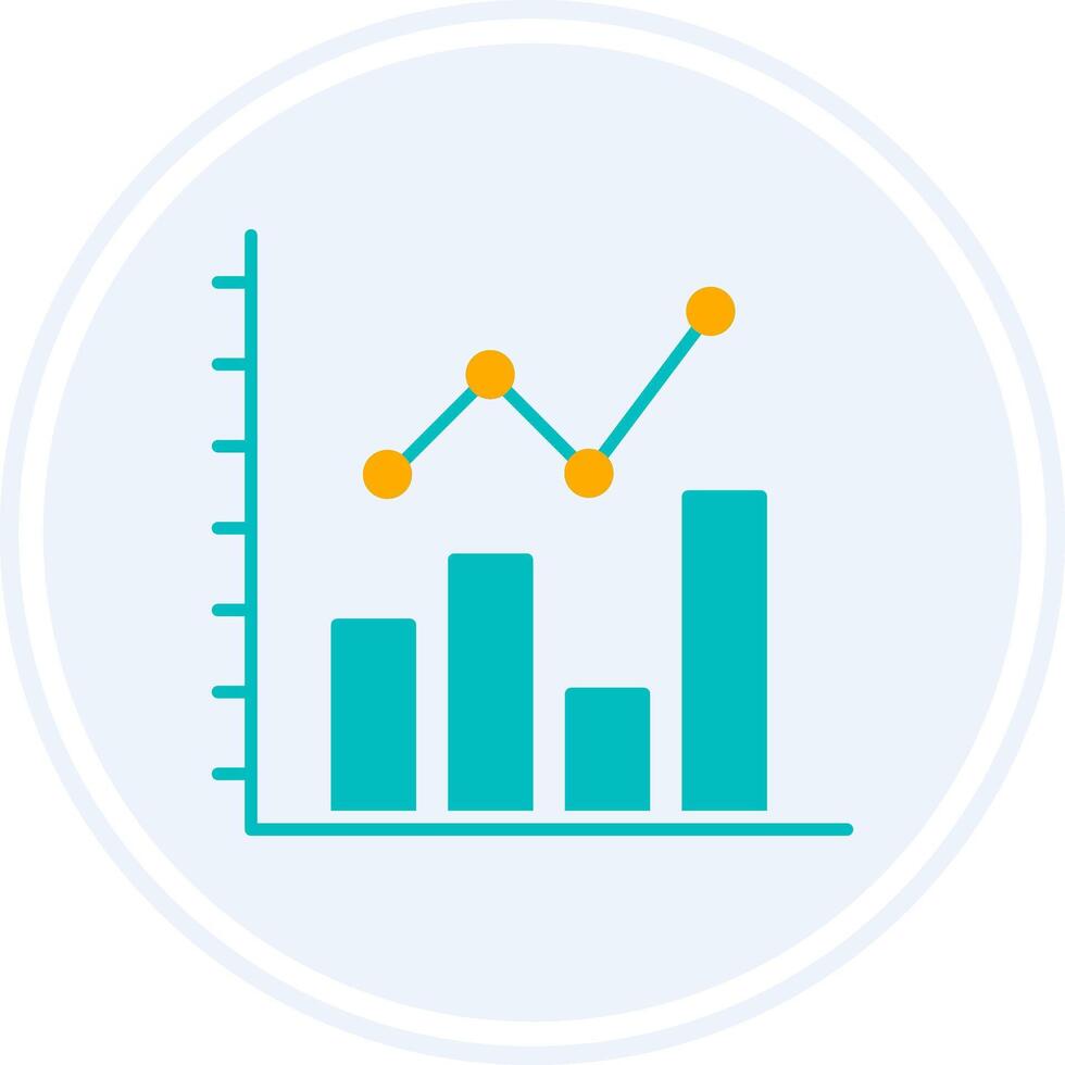 bar graphique glyphe deux Couleur cercle icône vecteur
