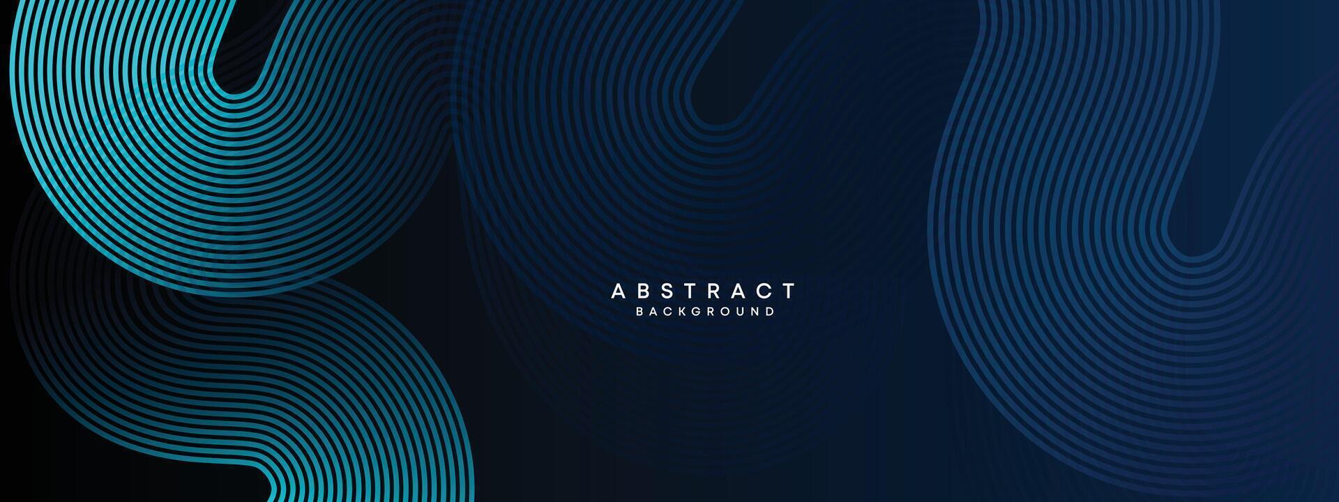 abstrait foncé marine bleu agitant cercles lignes La technologie Contexte. moderne bleu pente avec embrasé lignes brillant géométrique forme et diagonale, pour brochure, couverture, affiche, bannière, site Internet, entête vecteur