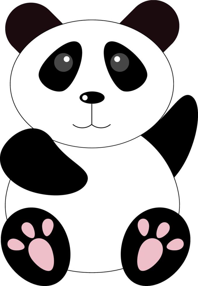 panda mignon dans un style plat vecteur