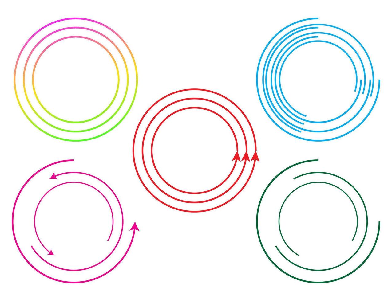 circulaire Cadre tourne, linéaire symbole tourne, cercles Cadre boucle, cercle chargement bar. vecteur
