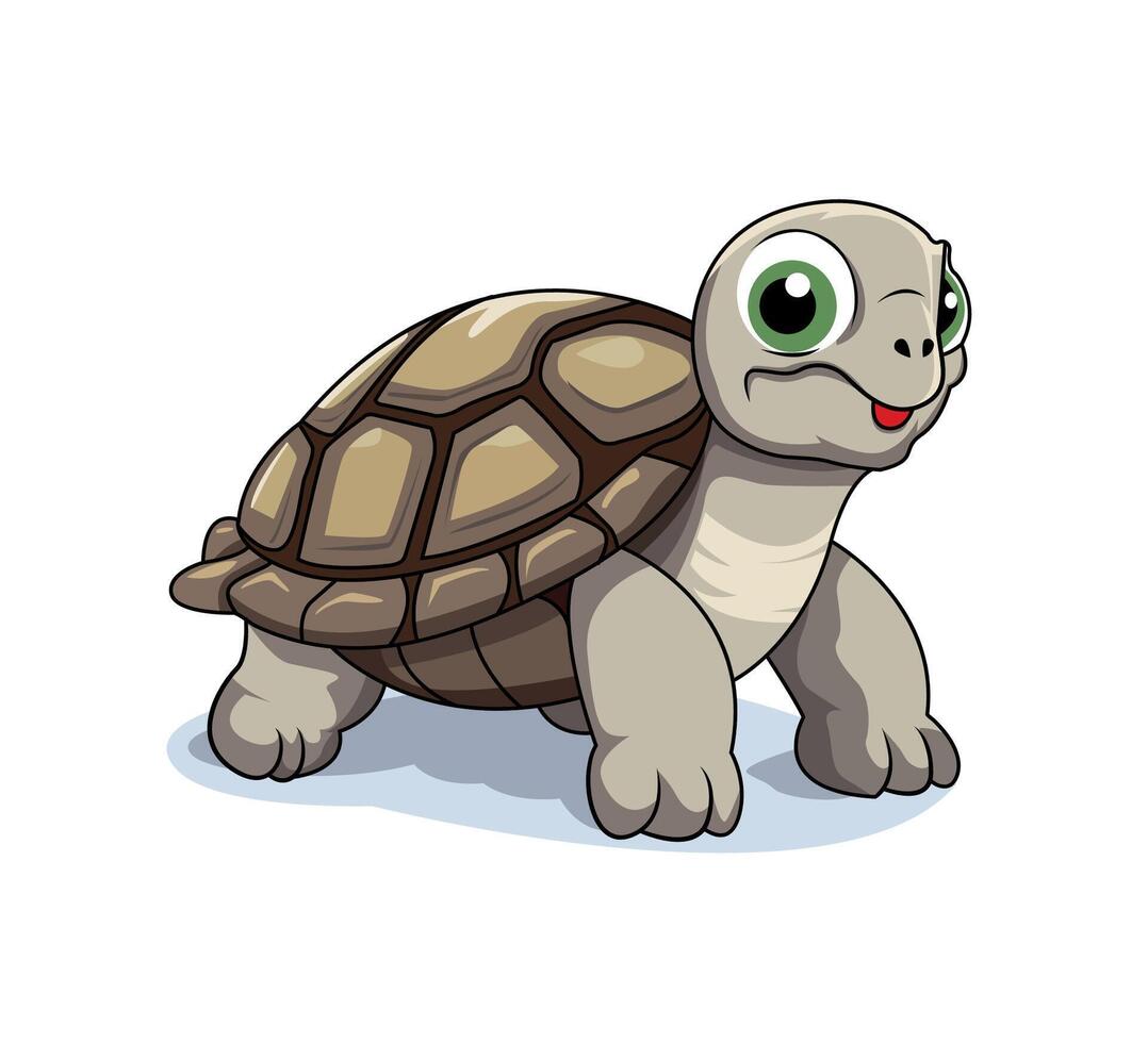 mignonne tortue dessin animé personnage vecteur illustration