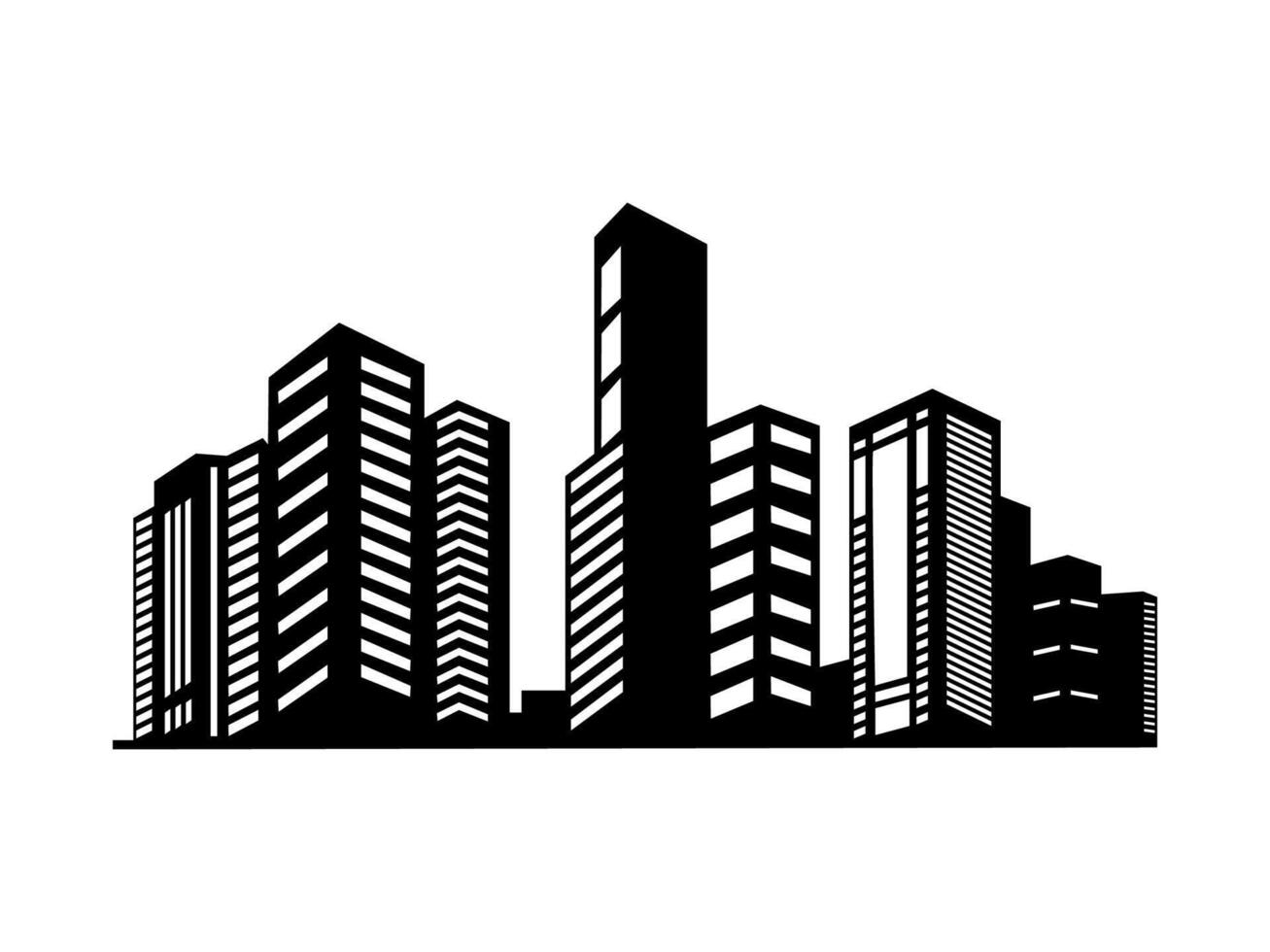 ville bâtiment silhouette illustration vecteur