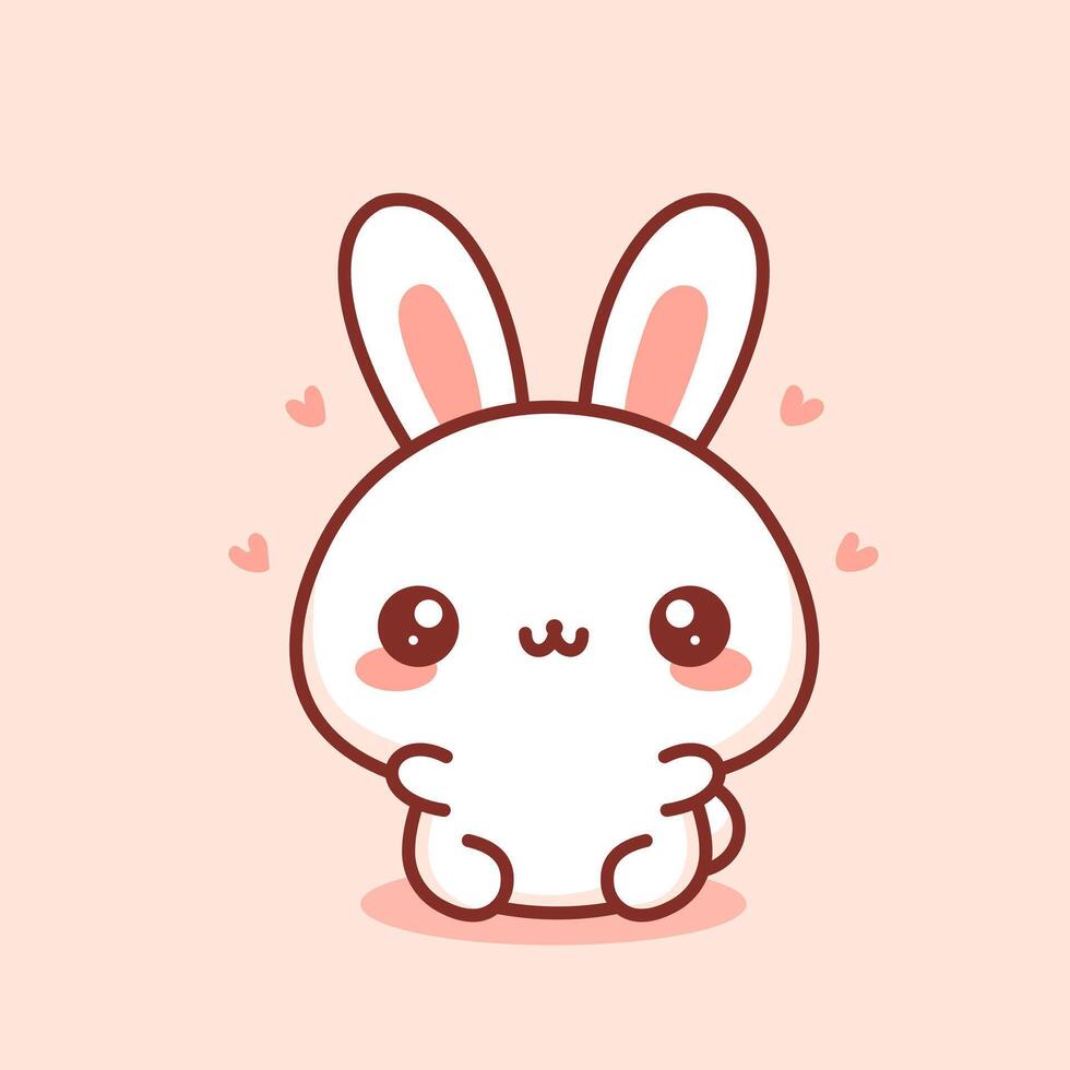 vecteur mignonne lapin lapin mascotte dessin animé