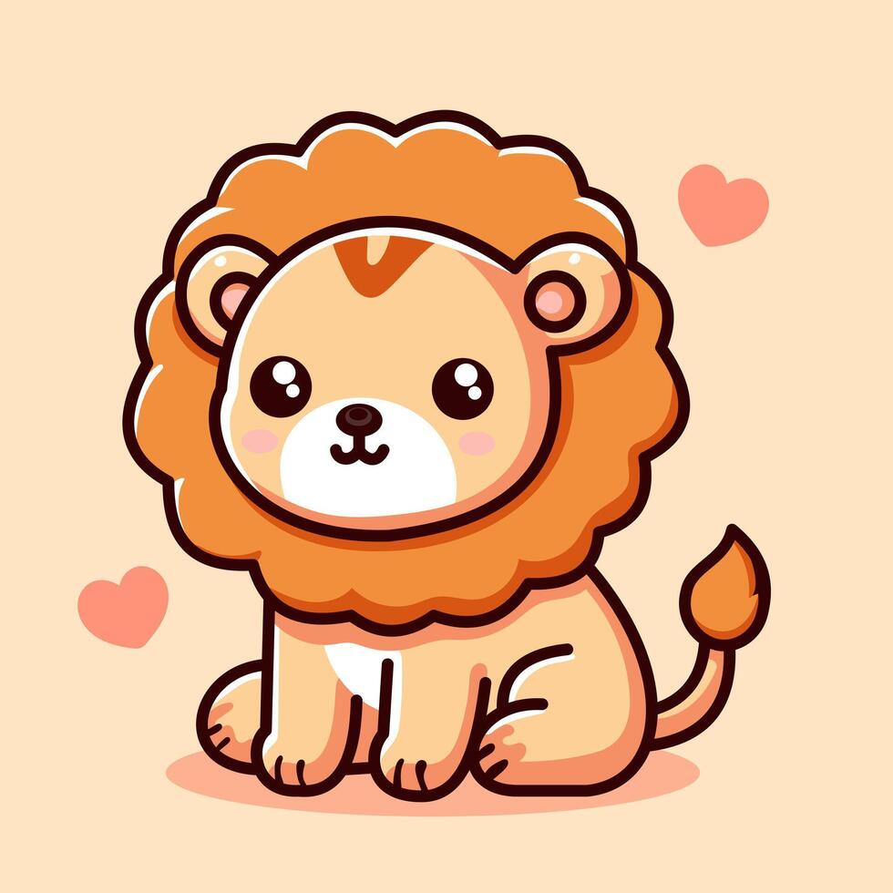 vecteur mignonne Lion mascotte dessin animé