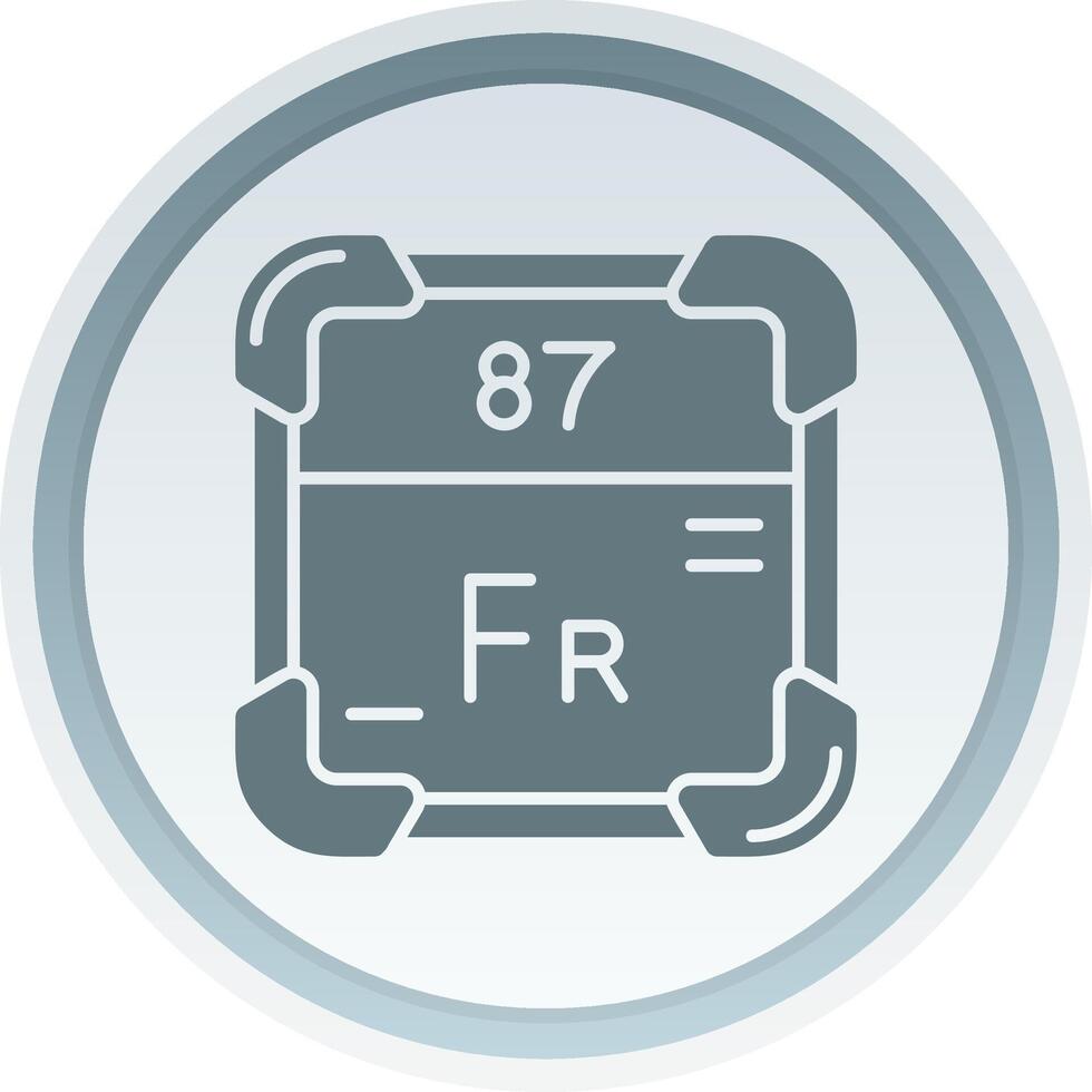 francium solide bouton icône vecteur