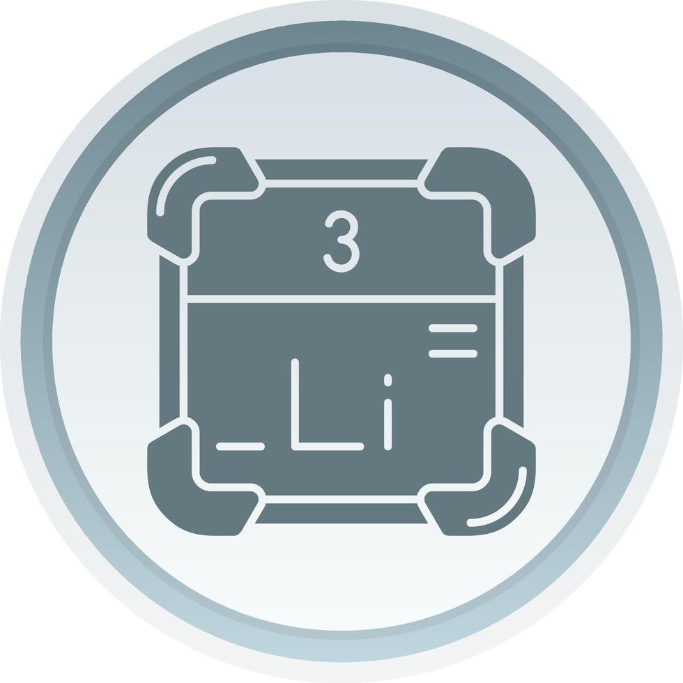 lithium solide bouton icône vecteur