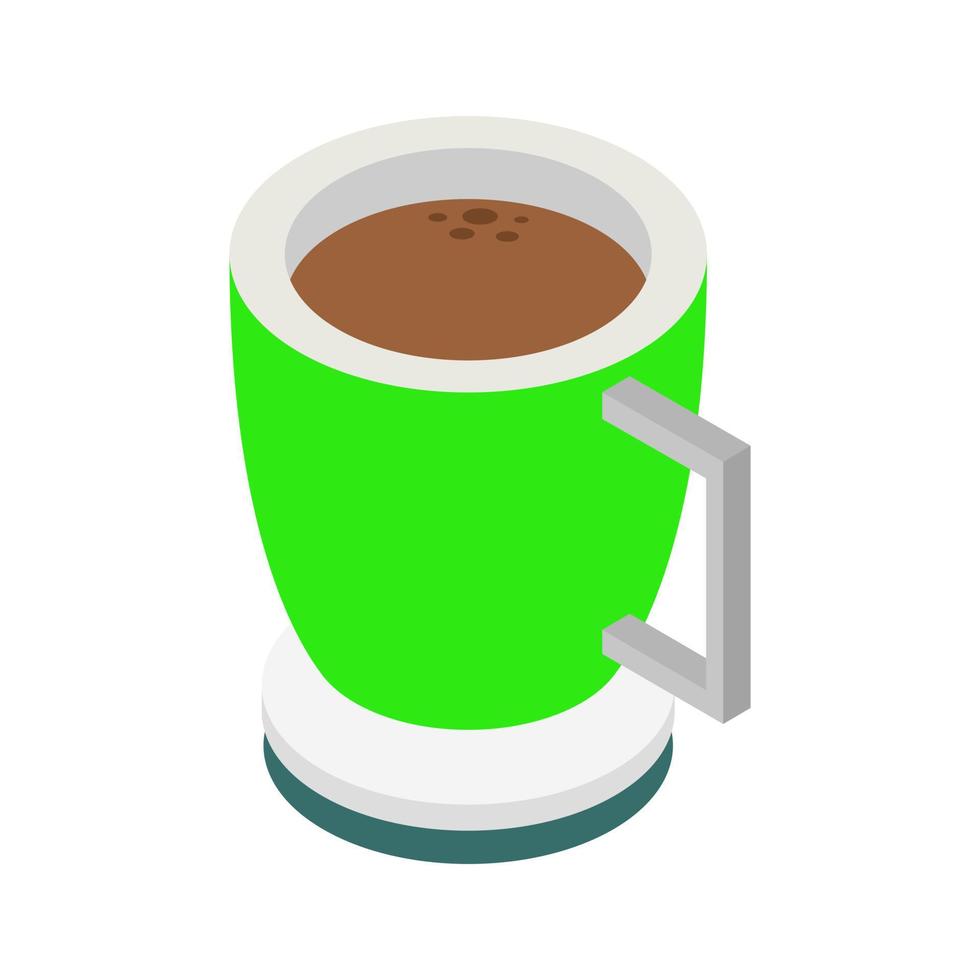 Tasse à café illustrée isométrique sur fond blanc vecteur