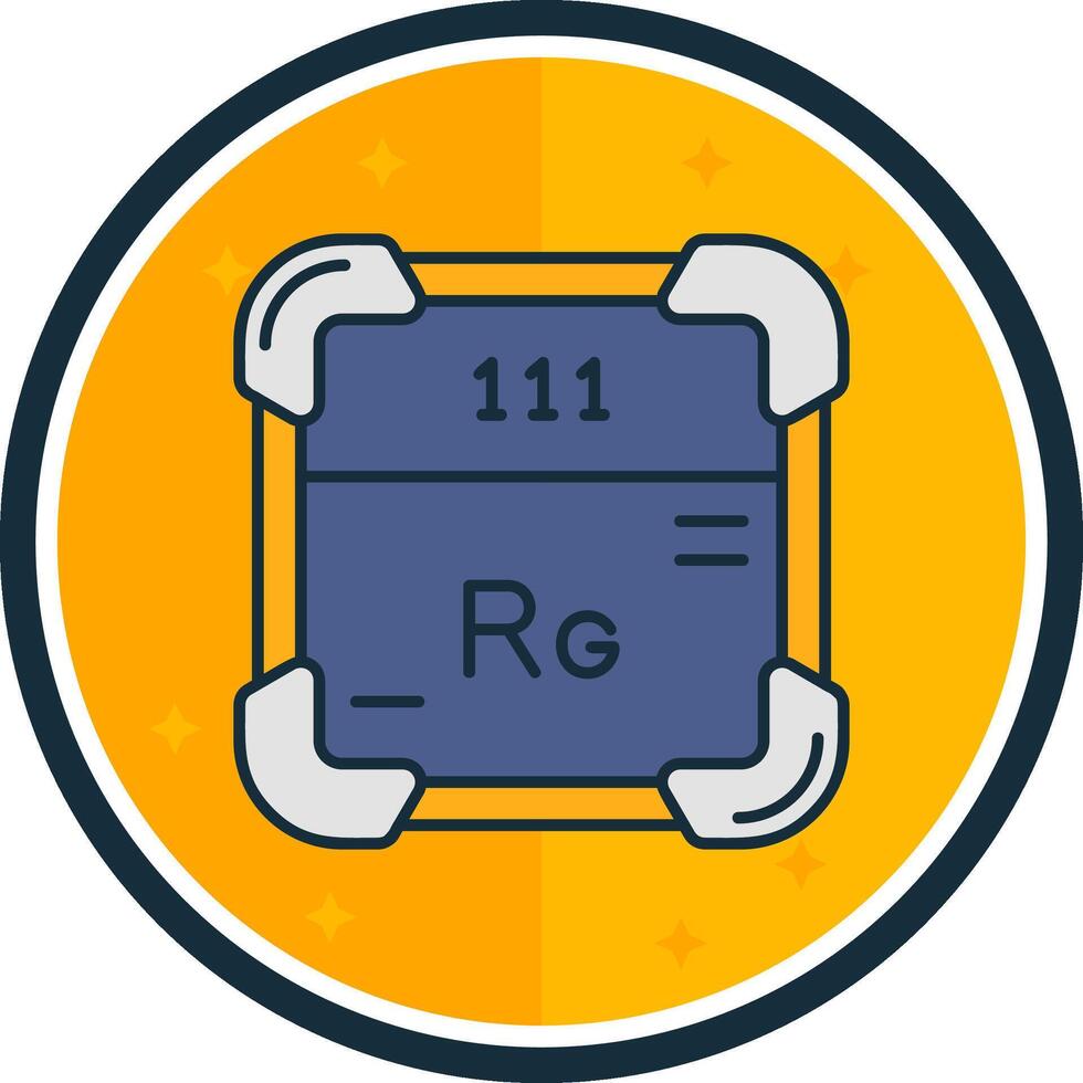 roentgenium rempli verset icône vecteur