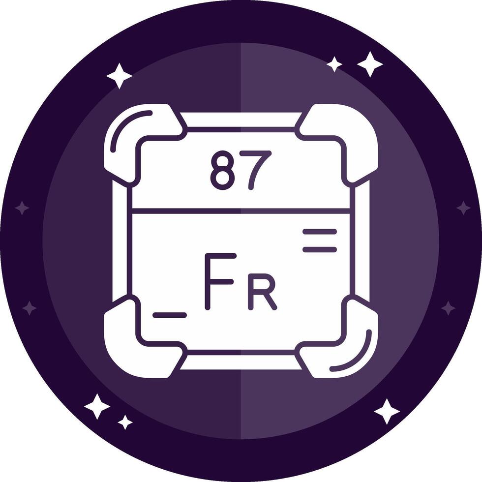 francium solide badges icône vecteur