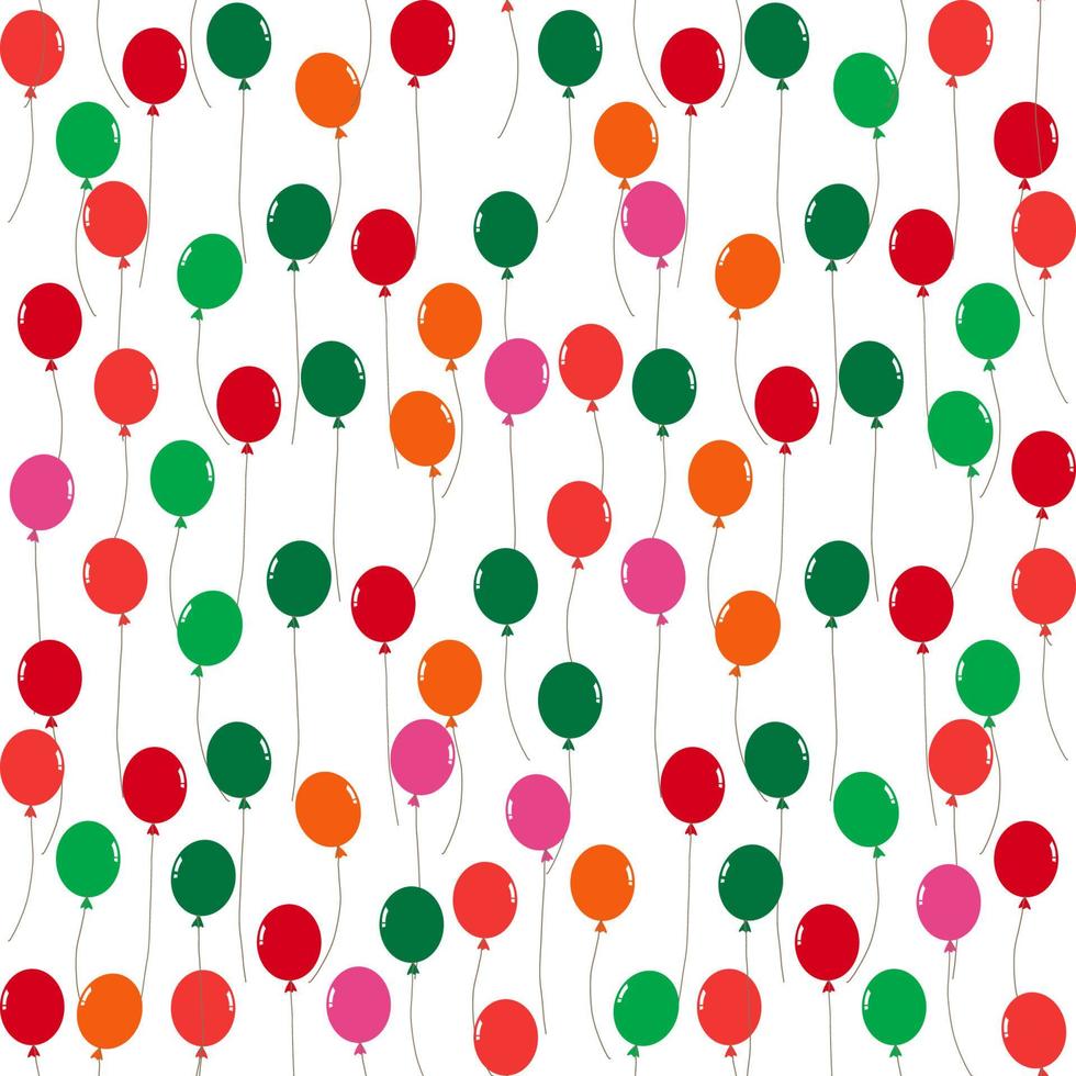 conception de modèle sans couture très colorée de ballons colorés isolés sur fond blanc. Convient pour le papier d'emballage, le papier peint, le tissu, la toile de fond, etc. vecteur