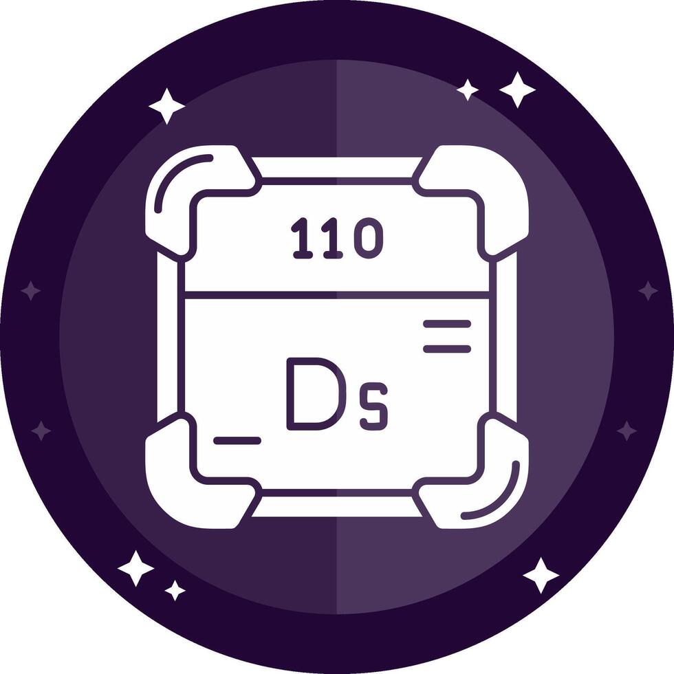 darmstadtium solide badges icône vecteur