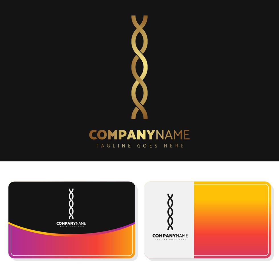 conception d'illustration de logo d'or de luxe et élégant avec conception de carte de visite pour votre entreprise vecteur