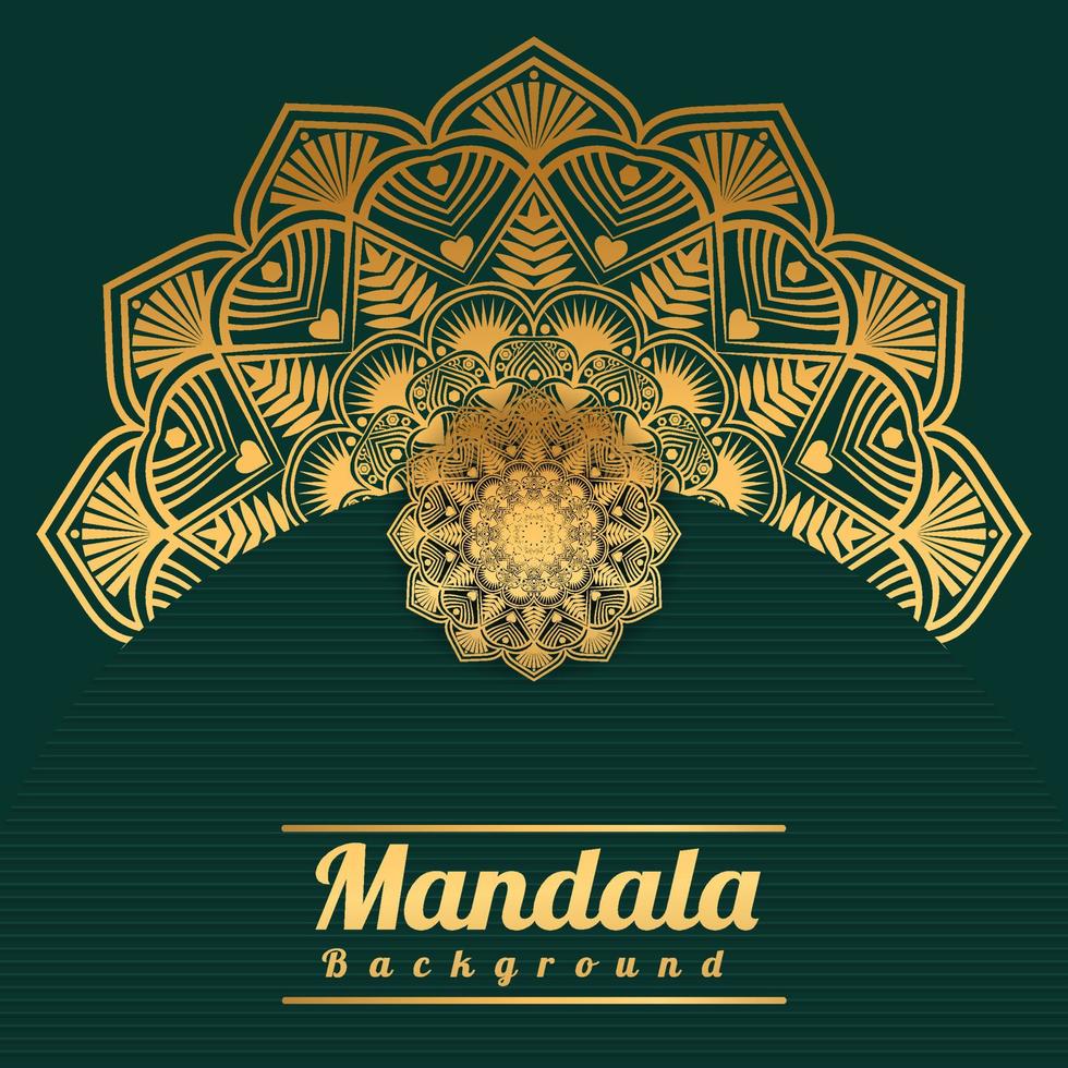 fond de mandala de luxe avec motif arabesque dorée style arabesque dorée pour mandala décoratif de style ramadan islamique. conception d'art floral ornemental, couverture, affiche, flyer vecteur