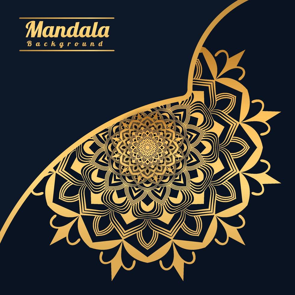 fond de mandala de luxe avec motif arabesque dorée style arabesque dorée pour mandala décoratif de style ramadan islamique. conception d'art floral ornemental, couverture, affiche, flyer vecteur