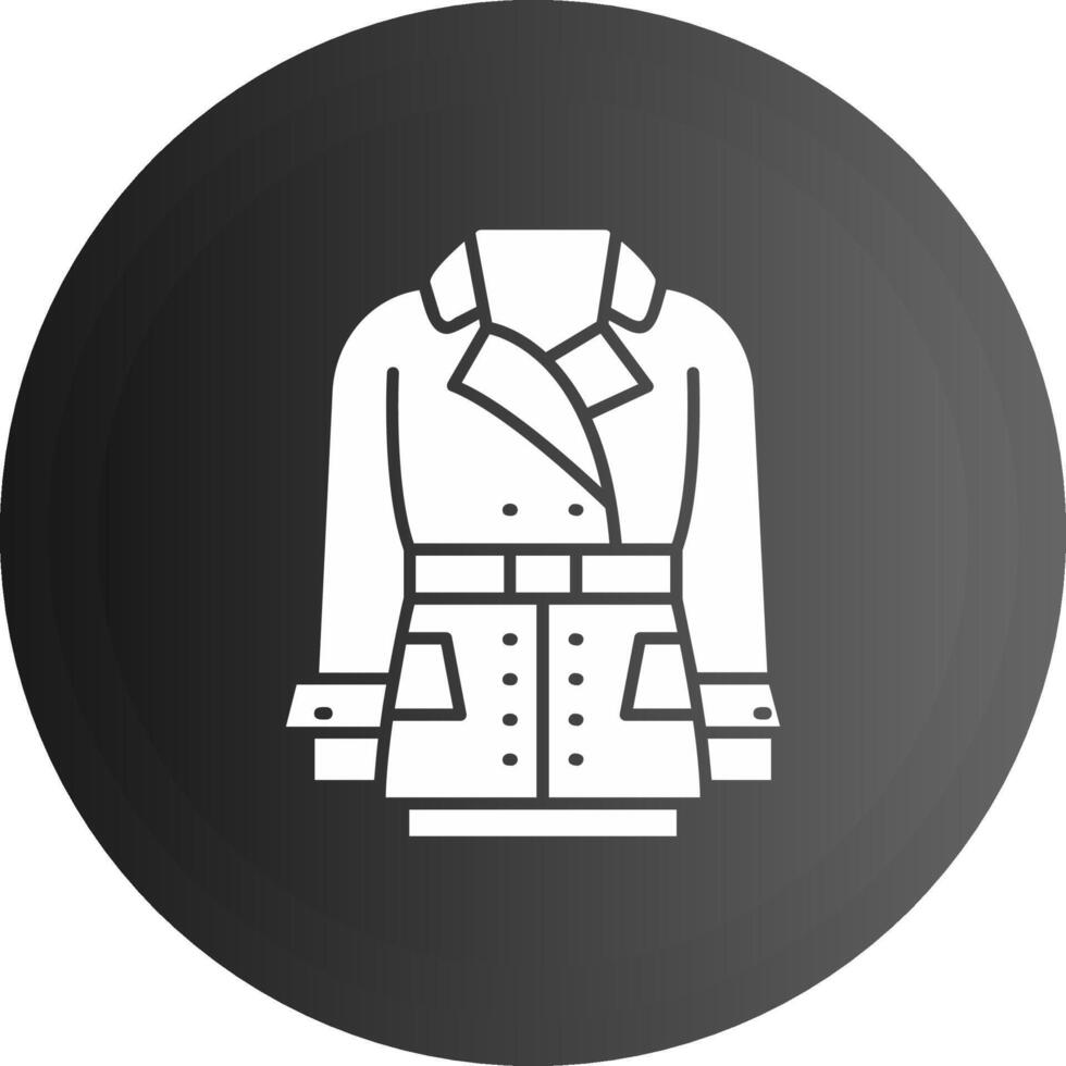 manteau solide noir icône vecteur