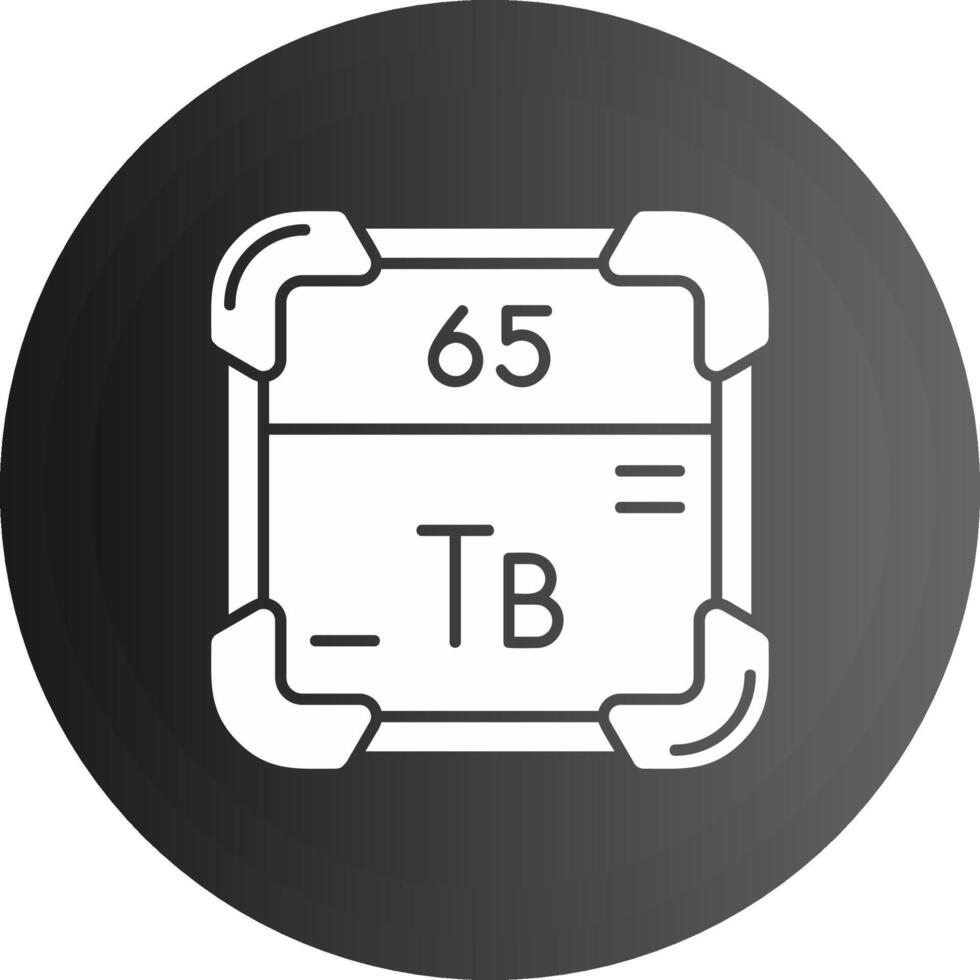 terbium solide noir icône vecteur