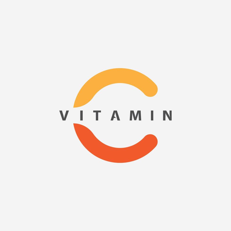 vitamine c logo vecteur conception vecteur icône santé nutrition