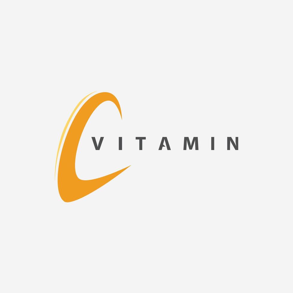 vitamine c logo vecteur conception vecteur icône santé nutrition