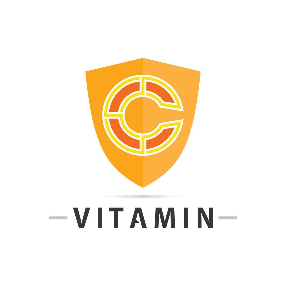 vitamine c logo vecteur conception vecteur icône santé nutrition