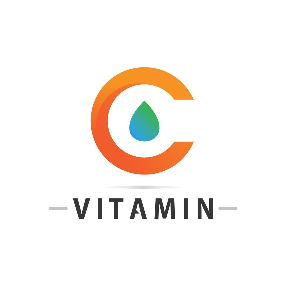 vitamine c logo vecteur conception vecteur icône santé nutrition