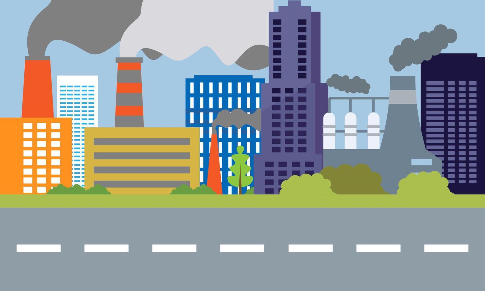 Urbain paysage avec usine illustration vecteur