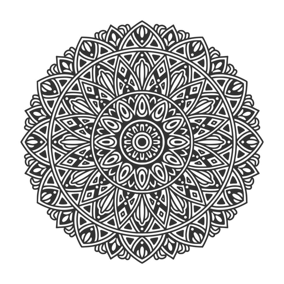Éléments de décoration d'art mandala à motif circulaire vecteur
