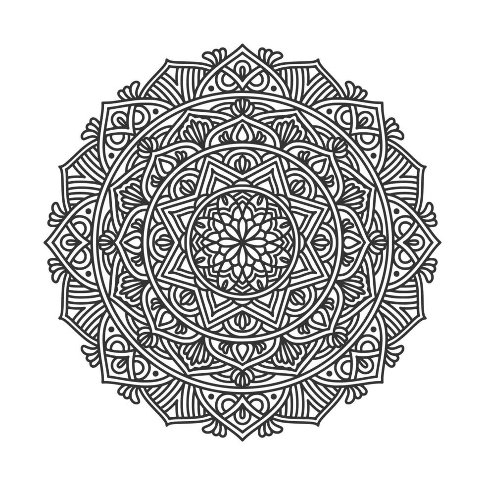 Éléments de décoration d'art mandala à motif circulaire vecteur