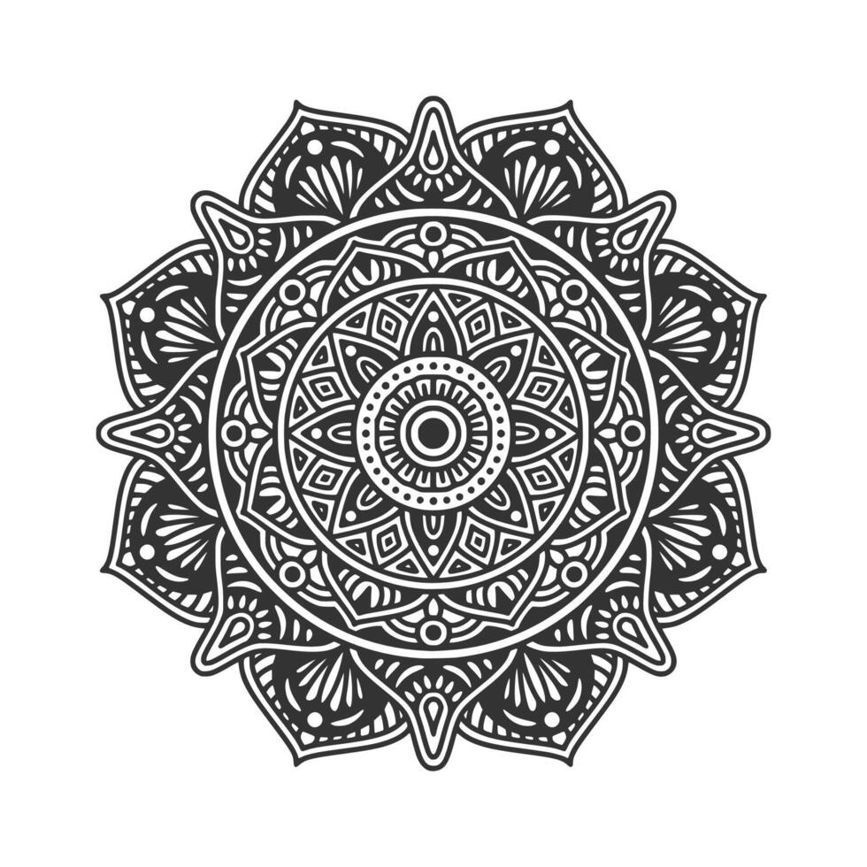 Éléments de décoration d'art mandala à motif circulaire vecteur