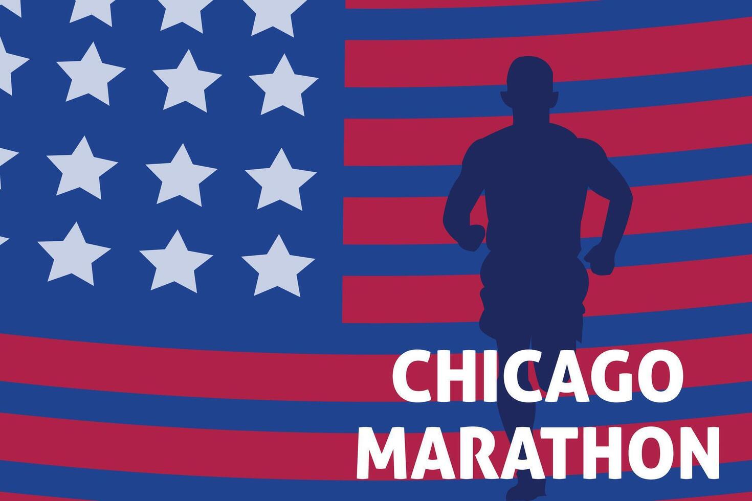 Chicago marathon un événement Contexte concept. vecteur illustration.