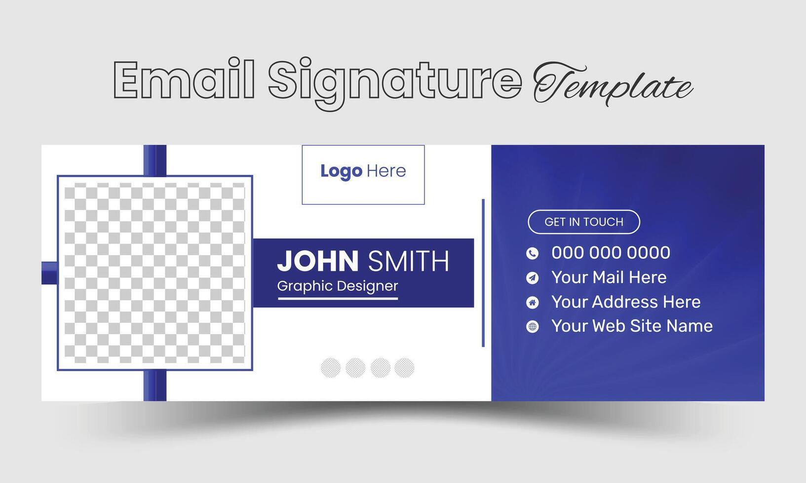 signature d'e-mail professionnelle ou modèle de conception de pied de page d'e-mail vecteur