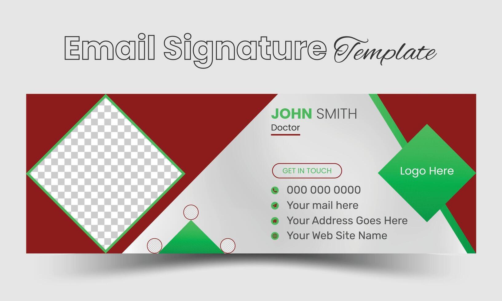 modèle de signature d'e-mail ou pied de page d'e-mail et conception de couverture de médias sociaux personnels vecteur