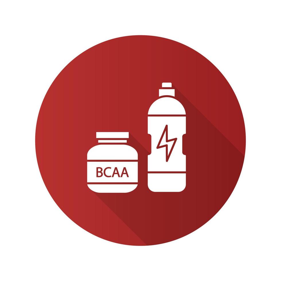 icône de glyphe de grandissime de conception plate de supplément de bcaa. protéine de lactosérum. nutrition sportive. illustration vectorielle vecteur