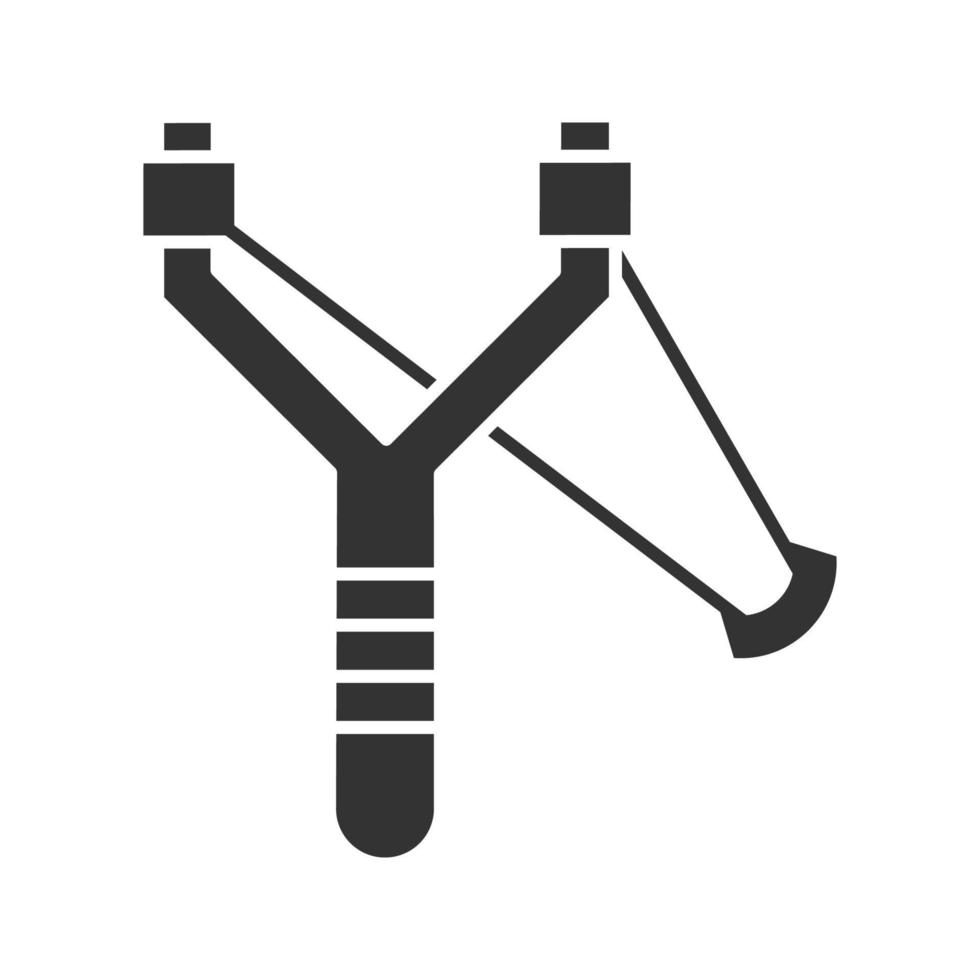 icône de glyphe de fronde. symbole de silhouette. espace négatif. illustration vectorielle isolée vecteur