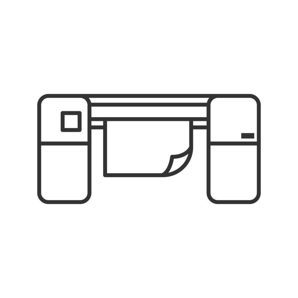 icône linéaire d'imprimante grand format. illustration de la ligne mince. imprimante. symbole de contour. dessin de contour isolé de vecteur